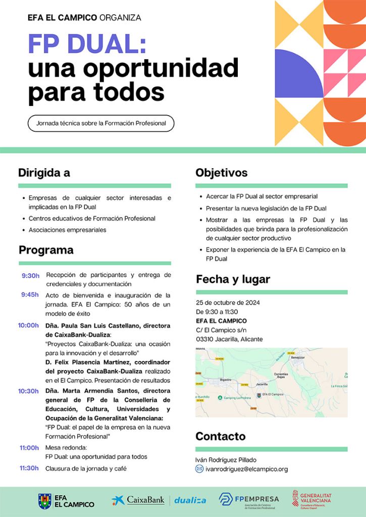 Programa - FP DUAL: una oportunidad para todos - EFA El Campico