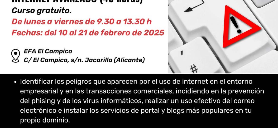 Curso gratuito de Internet Avanzado del 10 al 21 de Febrero 2024